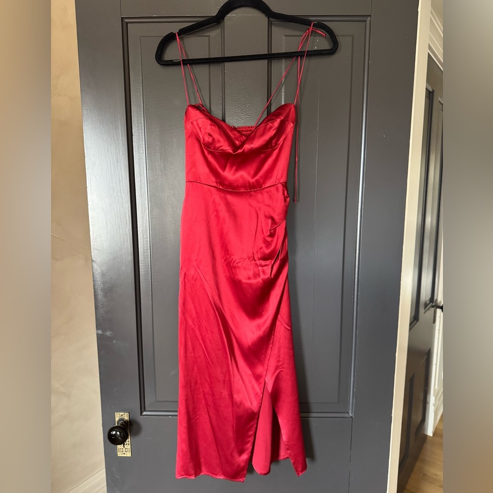 Reformation Red Silk Dress